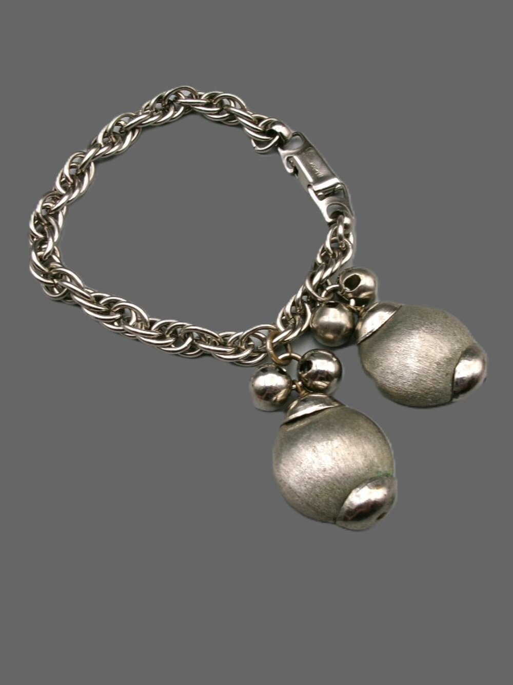 Vintage Napier Silver Plated Charm Bracelet Eugene Bertolli Design